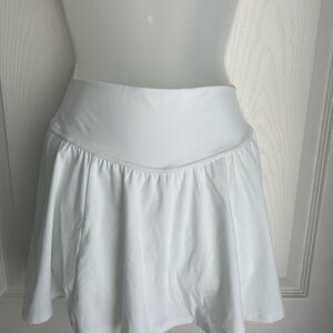 Gilly Hicks White Ruched Skater Mini Skirt